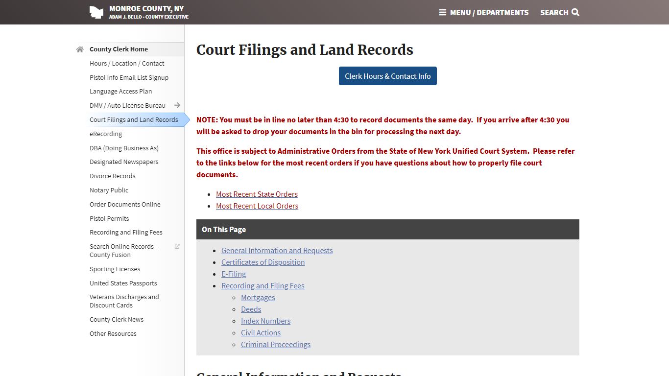 County Clerk - Court Filings and Land Records | Monroe ...